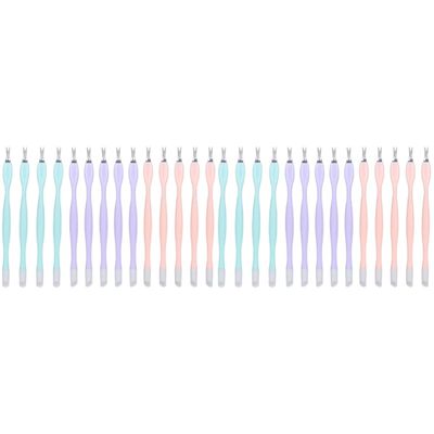 FRCOLOR 60pcs Dead Skin Forks for Manicure and Pedicure Dual-ended Nail Care Tools for Dead Skin Removal Professional Cuticle Trimmer for Home and Salon Use