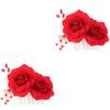 KALLORY Bridal Floral Hair Accessories - Silk Rose Hair Combs and Hairpins for Brides view 1