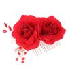 KALLORY Bridal Floral Hair Accessories - Silk Rose Hair Combs and Hairpins for Brides view 2