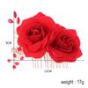 KALLORY Bridal Floral Hair Accessories - Silk Rose Hair Combs and Hairpins for Brides view 3