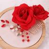 KALLORY Bridal Floral Hair Accessories - Silk Rose Hair Combs and Hairpins for Brides view 4