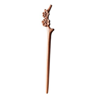 KALLORY Lightweight Peach Wood Hair Stick for Women Retro Wooden Hair Chopstick for Buns Hair Styling Tool Suitable for Daily Wear Parties Weddings and Traditional Chinese Hairstyles