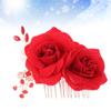 KALLORY Bridal Hair Comb Clip Elegant Rose Headdress Bridal Side Combs Wedding Hair Accessories for Women and Girls view 4