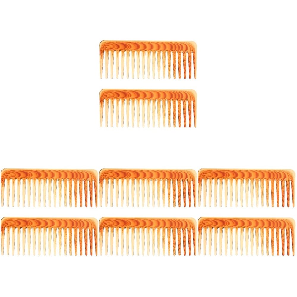 KALLORY 8pcs Wide Tooth Plastic Comb for Hair Styling and Detangling Portable Hairdressing Tools for Curly Thick and Hair and Easy to Clean