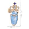 KALLORY 10pcs Ring Punk Full Finger for Flower Crystal Rings Nails Art Jewelries Opening Cap Fingernail Alloy Cover Halloween Christmas Nail Loop Girls Bow Tip Decoration view 2