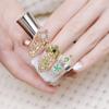KALLORY 10pcs Ring Punk Full Finger for Flower Crystal Rings Nails Art Jewelries Opening Cap Fingernail Alloy Cover Halloween Christmas Nail Loop Girls Bow Tip Decoration view 3