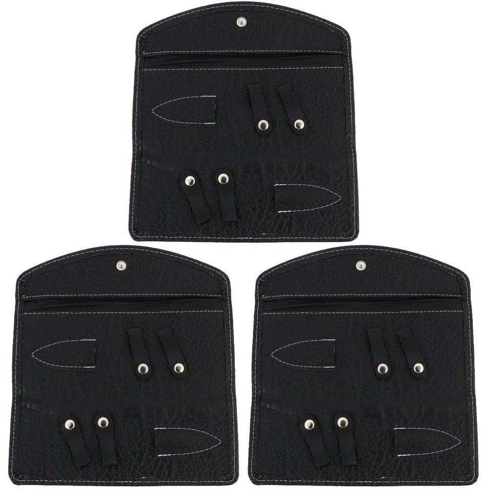 3pcs Black Scissors Bag Hairdresser Scissor Pouch Pouch Case Hair Stylist Bag Hair Stylist Salon Holder Barbershop Case