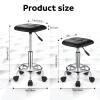 FNZIR Square PU Cushion Rolling Stool with Wheels Height Adjustable Swivel Stools Office Chair Black view 3