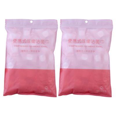 FRCOLOR 2bags Portable Disposable Compressed Towel Travel Cleansing Towels for Safe for Sensitive Skin Quick-Dry Compact and Lightweight for Travel and Home Use