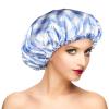 Shower Cap for Women Reusable Waterproof, Double Waterproof Layers Large Shower Cap, Plastic Shower Caps with PEVA Lining Bathing Cap Adjustable Elastic Band Hair Cap for Shower view 1