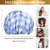 Shower Cap for Women Reusable Waterproof, Double Waterproof Layers Large Shower Cap, Plastic Shower Caps with PEVA Lining Bathing Cap Adjustable Elastic Band Hair Cap for Shower view 3