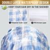 Shower Cap for Women Reusable Waterproof, Double Waterproof Layers Large Shower Cap, Plastic Shower Caps with PEVA Lining Bathing Cap Adjustable Elastic Band Hair Cap for Shower view 4