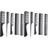 KALLORY 10pcs Carbon Fiber Hair Comb Professional Detangling Brush Tail Comb for Home Salon Styling Wide Fine Tooth Designs Lightweight Heat- for All Hair Types view 1