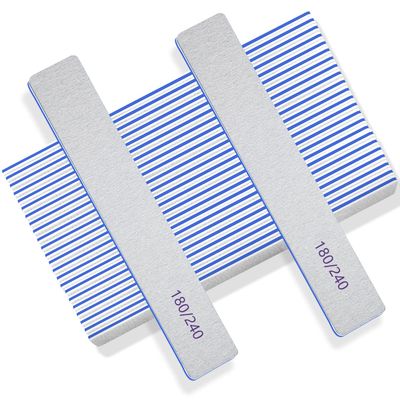 50pcs Nail Files 180/240 Grit - Professional Double Sided Emery Boards for Natural Nails