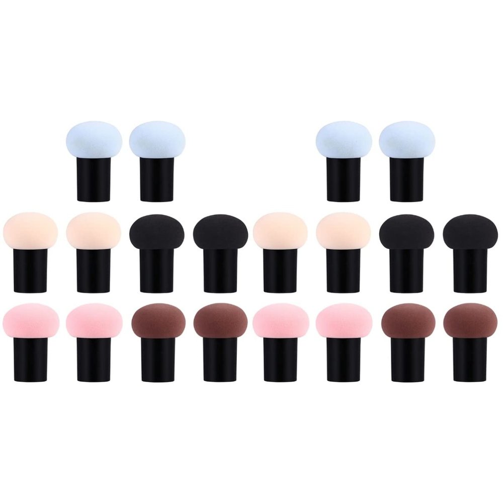 Beaupretty 20pcs Mushroom Makeup Sponge Puff Dual-use Cosmetic Applicators for Foundation Blush and Concealer Skin-friendly Design