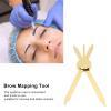 Eyebrow Ruler, Adjustable Accurate Positioning Stainless Steel Material Gold Design Brow Measuring Tool Brow Measuring Tool Eyebrow Extensions Shaper Tool Eyebrow Mapping Ruler view 2