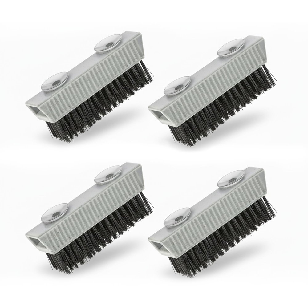 Grip Clean Nail Brush for Cleaning Fingernails  Heavy Duty Nail Brush with Extra Stiff Bristles - Fingernail Brush & Nail Scrubber Brush with Suction Cup Backing for Men & Women - 4 Pack