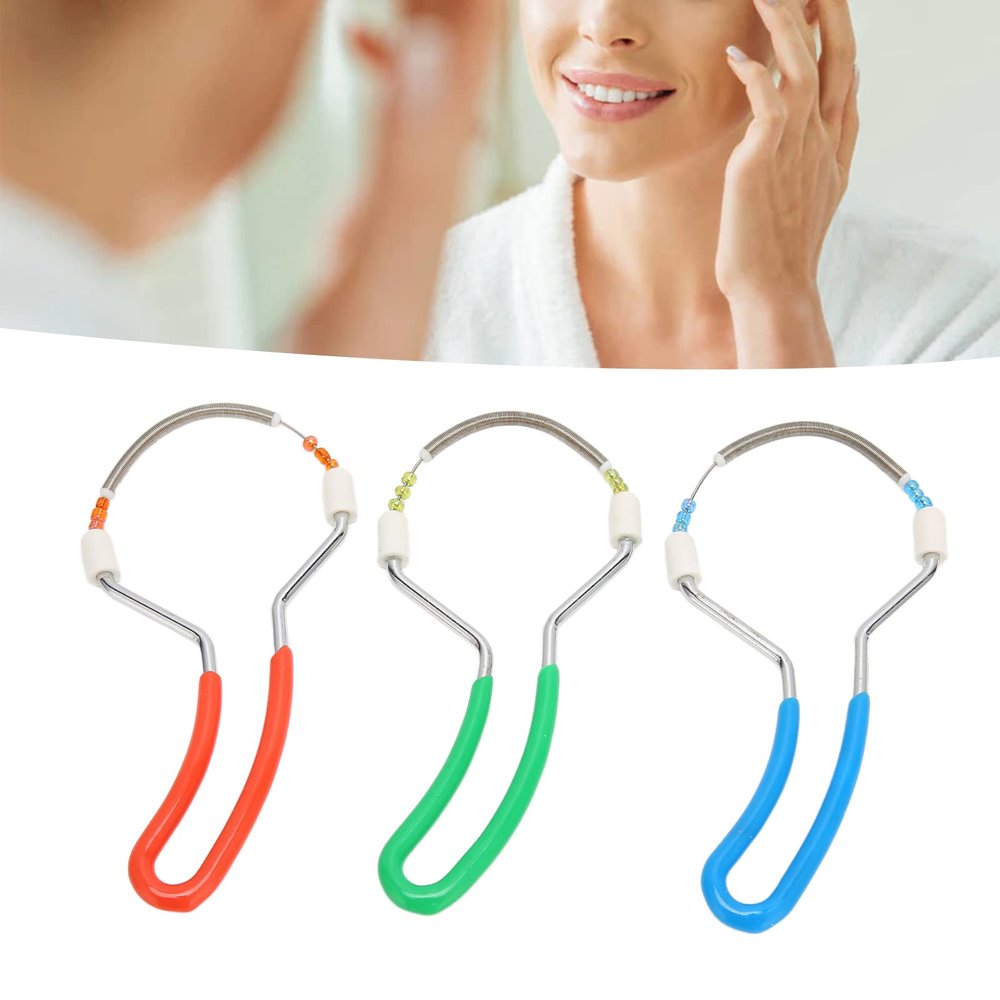Yosoo 3pcs Spring Hair Remover, Hair Removal Epilators Eyebrow Face Threading Tool Removing Women Lip Chin Cheeks Neck Removal Threading Hair Removal Spring Remover for Face Manual Epilator