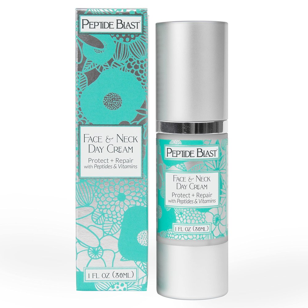 St. Croix Products: Peptide Blast DAY CREAM Packed with Collagen Peptides, and Vitamins C & E  For Face & Neck - 1oz.