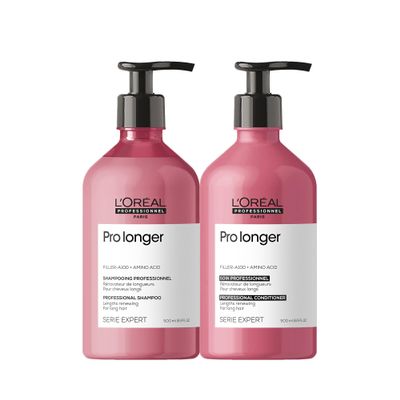 L'Oral Professionnel Paris Pro Longer Thickening Shampoo & Conditioner Set - Reduces Breakage & Appearance of Split Ends For Thin & Fine Hair Types, Adds Volume & Shine