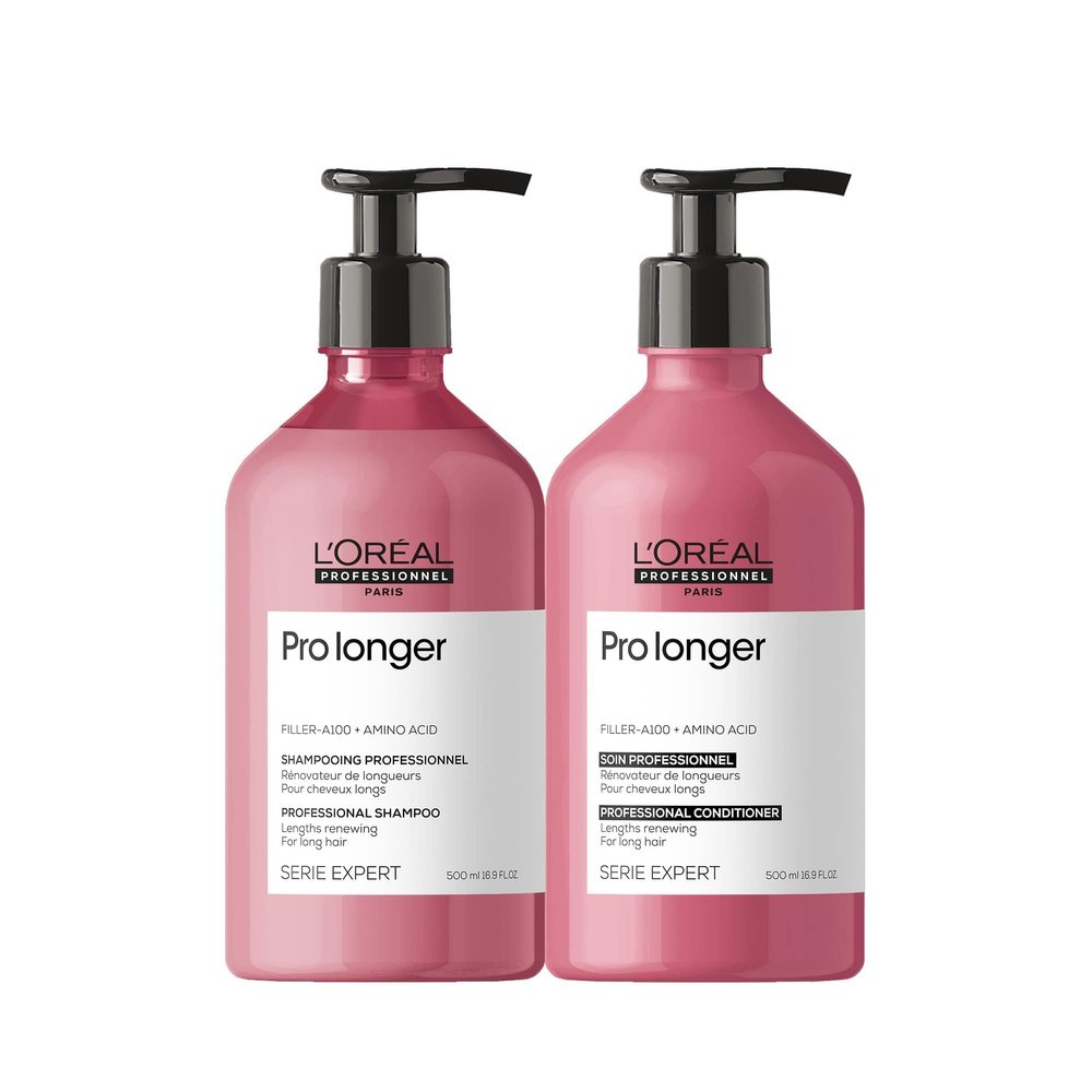 L'Oral Professionnel Paris Pro Longer Thickening Shampoo & Conditioner Set - Reduces Breakage & Appearance of Split Ends For Thin & Fine Hair Types, Adds Volume & Shine