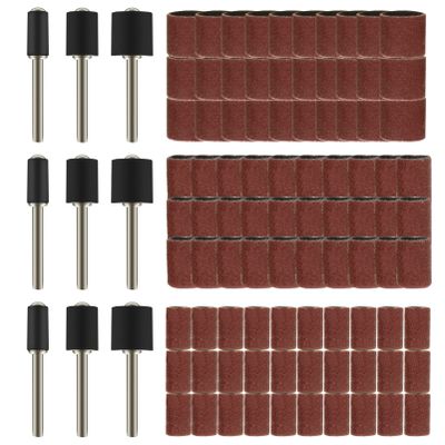 FRCOLOR 204pcs Nail Manicure Sanding Bands Drum Sleeve Kit for Rotary Tools Includes Fine and Coarse Grits Easy Installation for Nail Salons and Home Use