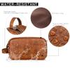 Elviros Toiletry Bag for Men, Large Travel Shaving Dopp Kit Water-resistant Bathroom Toiletries Organizer PU Leather Cosmetic Bags Fathers Day Gift (Medium, Brown) view 3