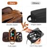 Elviros Toiletry Bag for Men, Large Travel Shaving Dopp Kit Water-resistant Bathroom Toiletries Organizer PU Leather Cosmetic Bags Fathers Day Gift (Medium, Brown) view 4