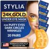 Stylia Under Eye Patches for Puffy Eyes and Dark Circles (20 Pairs) - 24k Gold Under Eye Mask with Vitamin C, Hyaluronic Acid, Pearl Extract - Eye Masks for Dark Circles and Puffiness view 1