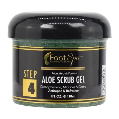 FOOT SPA - Exfoliating Scrub Gel, 4 Oz - Manicure, Pedicure and Body Exfoliator Infused with Aloe Vera and Salicylic Acid - Glow, Polish, Smooth and Moisture Skin - Body, Hand and Foot