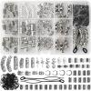 152PCS Vikings Hair Jewelry Norse Runes Tube Beads, Metal Clips Cuffs Rings, Accessories for Braids Dreadlocks Beads for Braiding Beard Decoration Bracelets Pendant Necklace DIY view 1