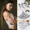 152PCS Vikings Hair Jewelry Norse Runes Tube Beads, Metal Clips Cuffs Rings, Accessories for Braids Dreadlocks Beads for Braiding Beard Decoration Bracelets Pendant Necklace DIY view 4