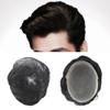 Hair Wonders Swiss Lace Hair System Toupee for Men Hairpiece Soft Lace Front Mens Toupee Human Hair Pieces Bleached Knot Natural Hairline1B# OFF BLACK-100% density7x9 view 1