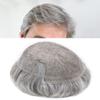 Healthlif Breathable Toupee For Men Real Human Hair System Undetectable Lace Mens Hairpiece Natural Hairline Men Toupee 7x9#1B80#1B Off Black+80% Grey 100% Density view 1