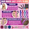 Jim&Gloria Dustless Hair Chalk Include Hair Extensions Mermaid Brushes Glitters Set of 17 Face Paint 32 Colors with Metallic and Neon view 4
