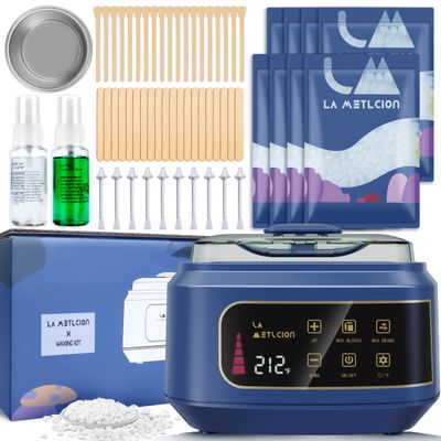 La Metlcion Smart Waxing Kit Wax Warmer For Hair Removal With Digital Display, 4.41lbs/2kg Hard Wax Beads, For Sensitive Skin, Armpit, Eyebrow, Bikini, Face, Nose, Legs