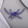 BERYUAN Crystal Flower Hair Comb for Women Wedding Bridal Rhinestone Accessory Prom Banquet Dancing Ball (blue) view 3