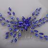 BERYUAN Crystal Flower Hair Comb for Women Wedding Bridal Rhinestone Accessory Prom Banquet Dancing Ball (blue) view 4