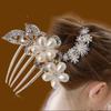 qbodp 2 Pieces Hair Comb Hair Barrettes for Women,Rhinestone Pearl Hair Clips Hair Accessories Elegant Hair Pins for Buns view 3
