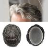 Hair Wonders Swiss Lace Hair System Toupee for Men Hairpiece Soft Lace Front Mens Toupee Human Hair Pieces Bleached Knot Natural Hairline350# 3# Dark Brown+50% Gray-100% Density7x9 view 1
