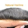 Hair Wonders Swiss Lace Hair System Toupee for Men Hairpiece Soft Lace Front Mens Toupee Human Hair Pieces Bleached Knot Natural Hairline350# 3# Dark Brown+50% Gray-100% Density7x9 view 3