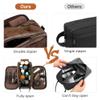 Elviros Toiletry Bag for Men, Large Travel Shaving Dopp Kit Water-resistant Bathroom Toiletries Organizer PU Leather Cosmetic Bags Fathers Day Gift (Medium, Chocolate) view 4