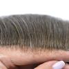LYRICAL HAIR Toupee for Men Hair Piece System French Lace Front Mens Hairpiece Poly Skin PU Hair Replacement Wig for Men (8"x10", #565 Light-Med Brown+65% Gray-100% Light to Med-light Density) view 3