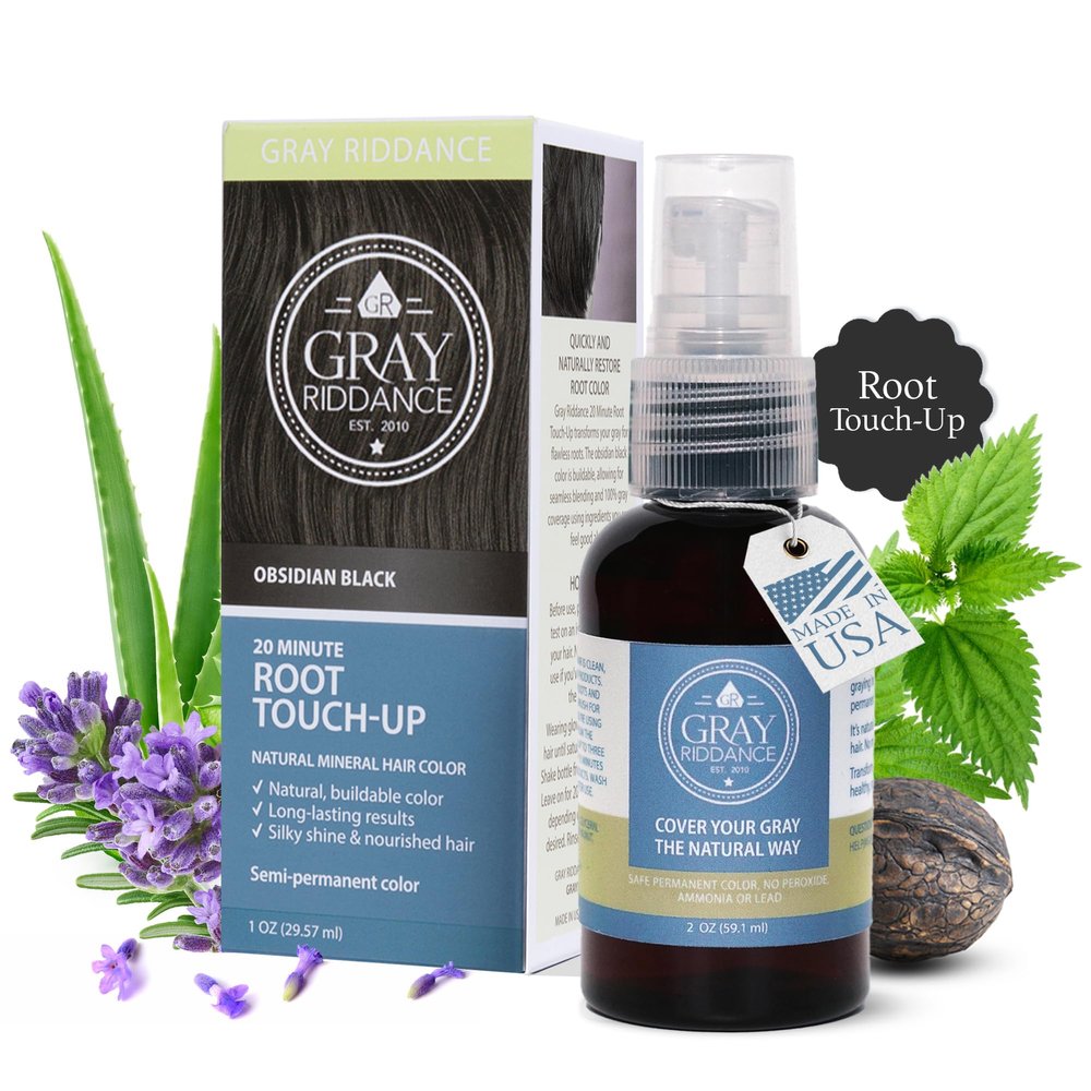 Gray Riddance Root Touch-Up Spray, Temporary Wash-Out, Black, 1 fl oz