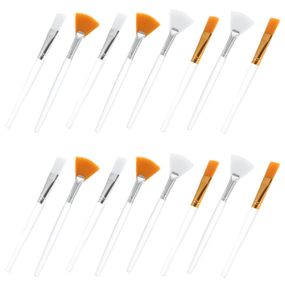 Beaupretty 16pcs Fan Makeup Brush Portable Facial Brushes for Face Masks Easy to Apply Gentle Touch for Home and Travel Use