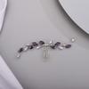 BERYUAN Purple Simple Crystal Hair Comb for Women Wedding Bridal Handmade Accessory Rhinestone Hairpiece Prom Banquet (purple) view 2