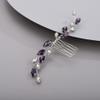 BERYUAN Purple Simple Crystal Hair Comb for Women Wedding Bridal Handmade Accessory Rhinestone Hairpiece Prom Banquet (purple) view 3
