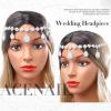 Acenail Head Chain Wedding Headpieces Bride Rhinestone Head Accessories Gold Headbands Chain Bridal Forehead Chains Boho Hair Jewelry Halloween Festival Prom Head Chain Jewelry for Women (Silver) view 4