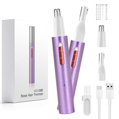 AHHFEI Rechargeable 5 in 1 Ear and Nose Hair Trimmer for Women, 2025 Professional Painless Eyebrow & Facial Hair Trimmer with Powerful Motor and Dual-Edge Blades Easy Cleansing