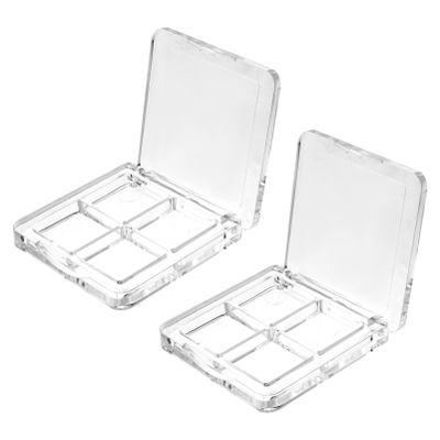 Beaupretty Empty Eyeshadow Palette 4 Pan Compact Diy Makeup Storage Box Refillable Eye Shadow Container for Women and Girls 2.36X2.36X0.47 Inch
